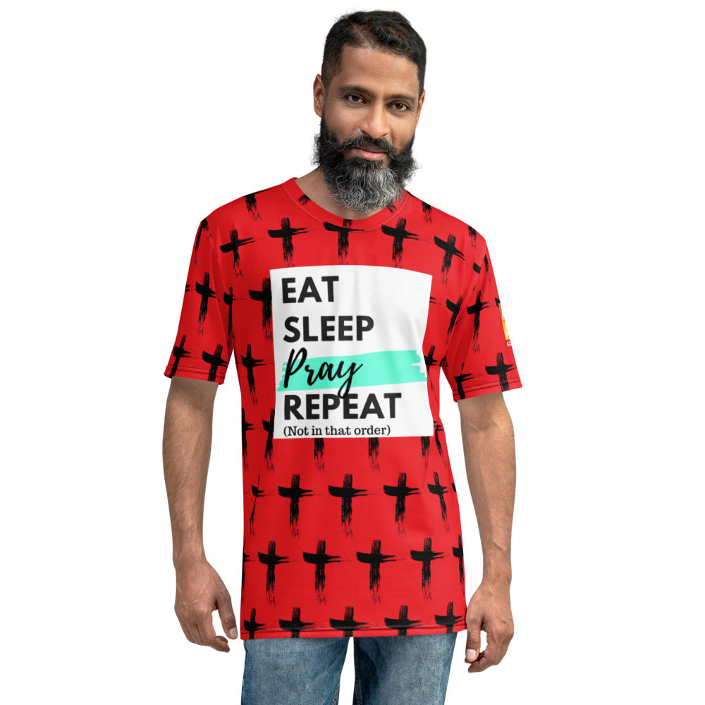 EAT SLEEP PRAY REPEAT RED Men's T-shirt